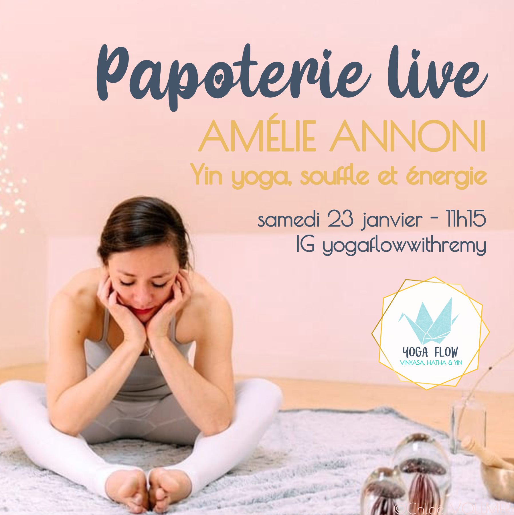 Flyer live Instagram Amélie Annoni Yin yoga souffle et énergie